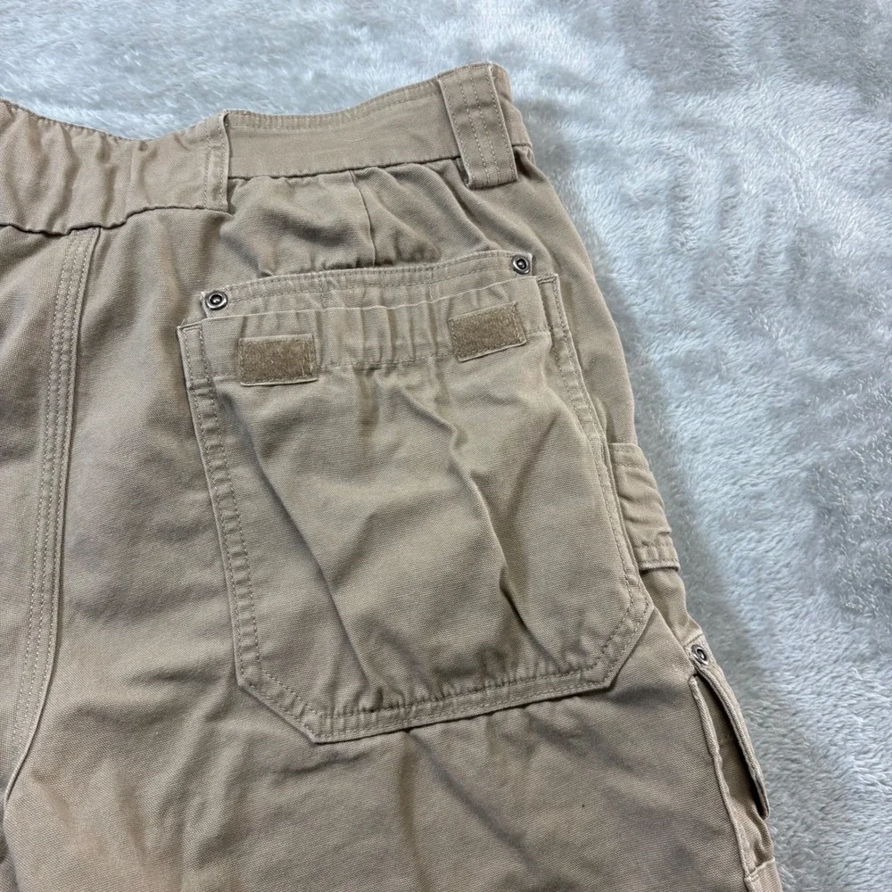 Duluth Trading Co Cargo Shorts Mens 32 Tan Flex Fire Hose Utility Workwear